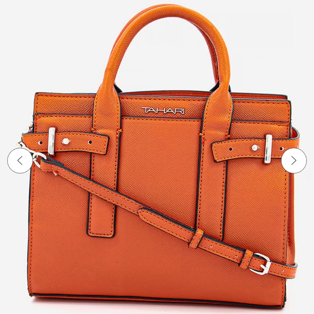 Tahari Career Small Satchel Top Handle in Mango Orange NWOT​